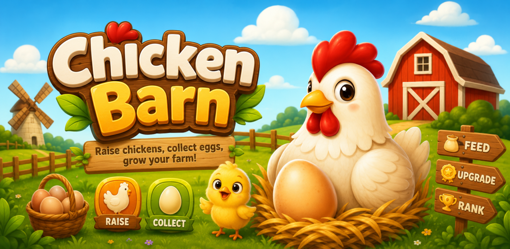 Chicken Barn – raise chickens, collect eggs, grow your farm